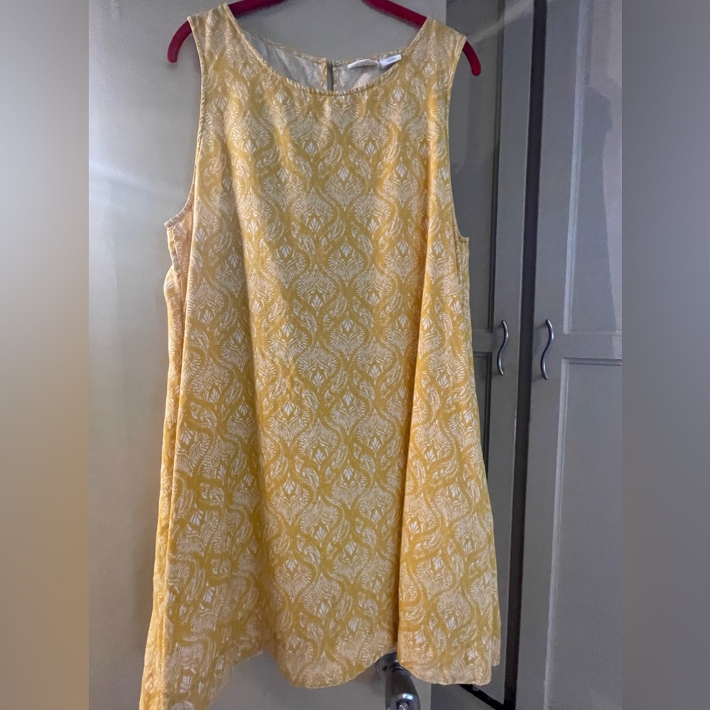 Sigrid Olsen 100% Linen A-Line dress with pockets in an XL.